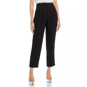 Generation Love Jenise High Rise Pleated Cropped Crepe Pants size 2 Black